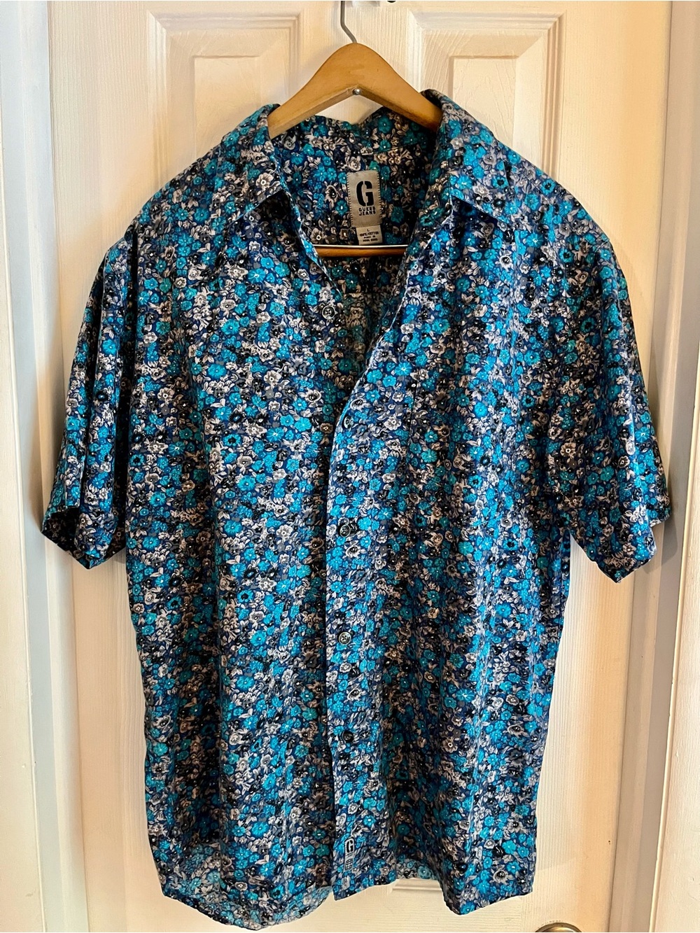 Vintage Guess Jeans Hawaiian Floral 100% Cotton 90’s Hong Kong Large